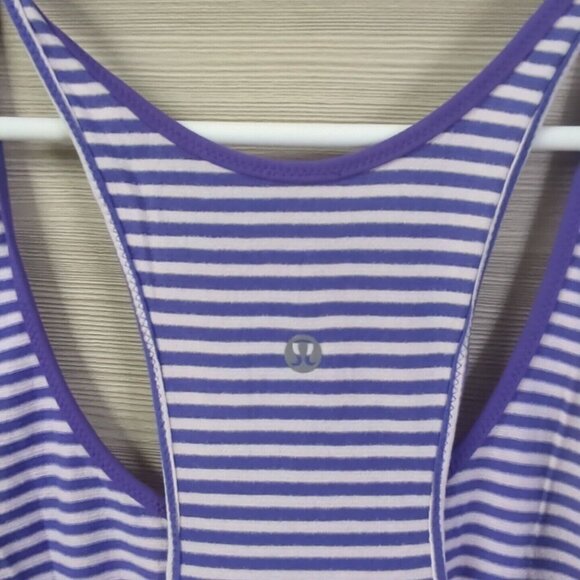 Lululemon Tank What The Sport Singlet Stripe Iris Flower Pretty Purple Size 6 - Picture 5 of 9